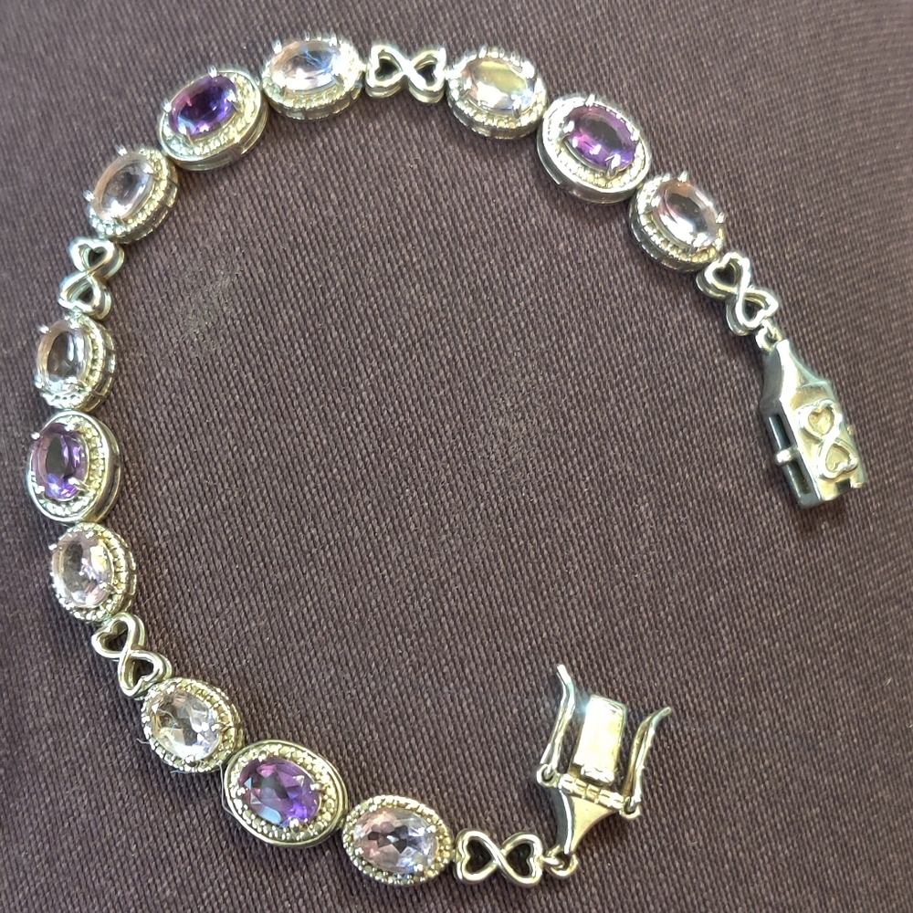 925 SS amethyst bracelet